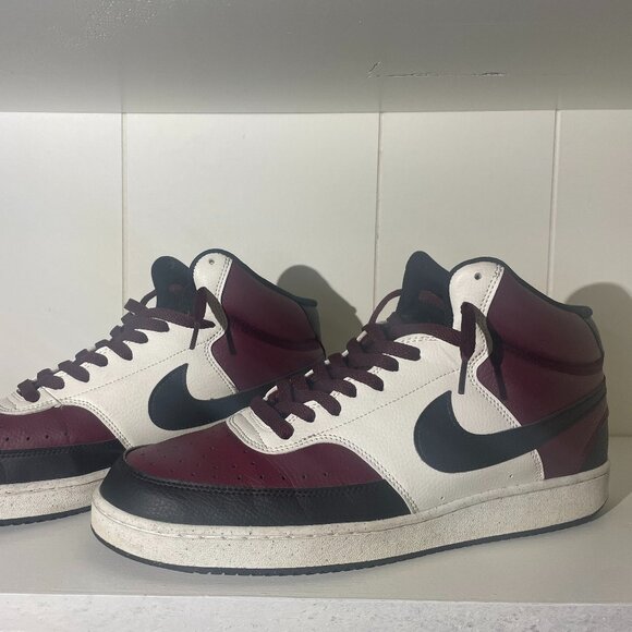 Nike Court Vision Mid Maroon/Black/White - Picture 1 of 4